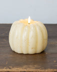 5" Cream 3D Flame Pumpkin Candle