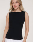 Pamela Sleeveless Boat Neck Top