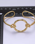 14K Gold Filled Round Circle Rope Tied Minimalist Cuff Bangle Bracelet