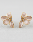Vintage Inspired Enamel Magnolia Stud Earrings