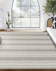 4 X6 Luca Striped Grey Cream Area Rug