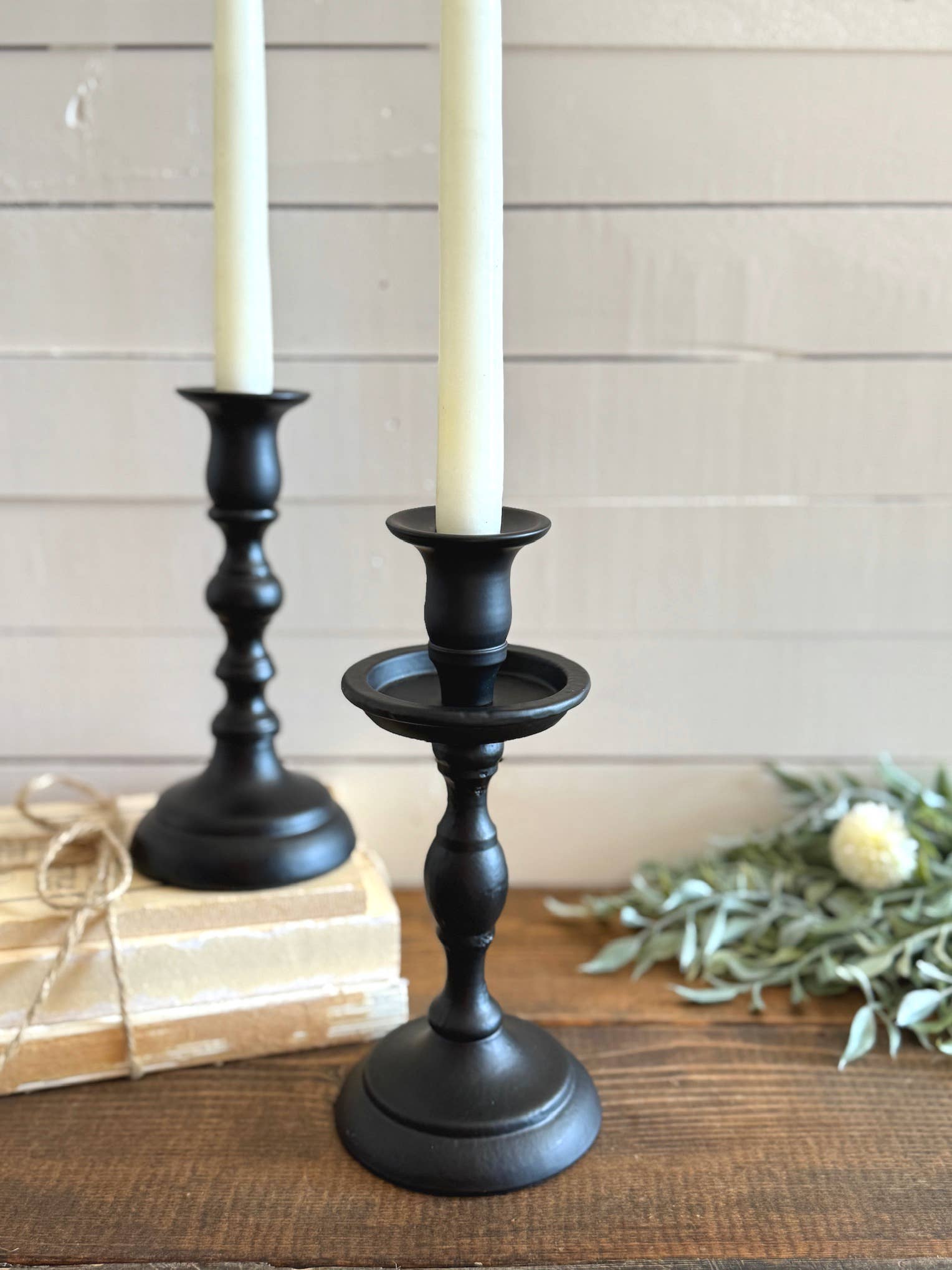 Black Empire Taper Candle Holder Medium