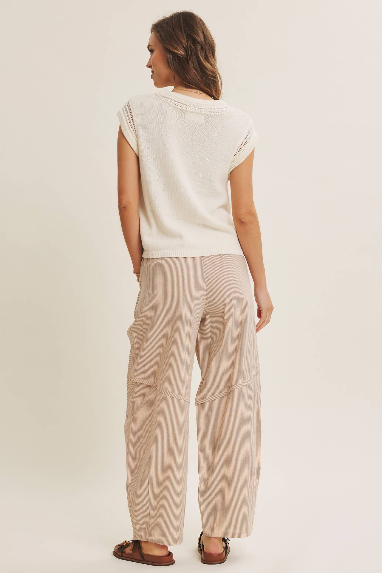 Karlie Elastic Stripe Cotton Barrel Pants - Cloth + Cabin