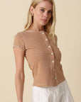 Tahni Striped Button-Front Top