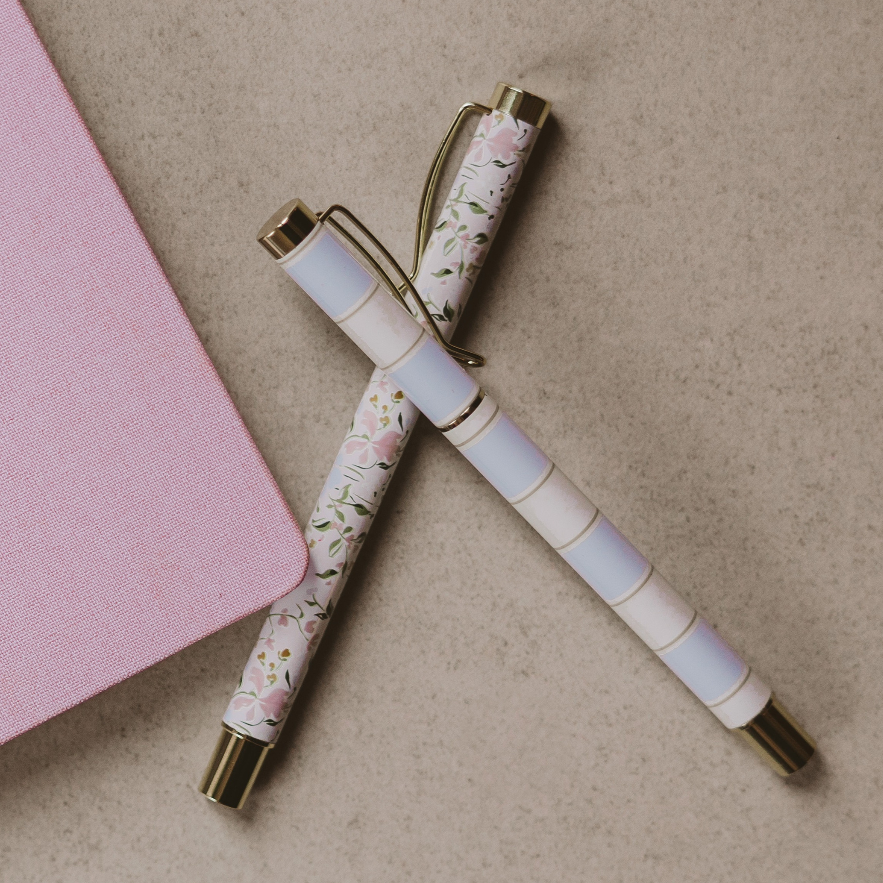 Blue Floral Metal Pen Set - Cloth + Cabin
