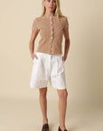 Tahni Striped Button-Front Top