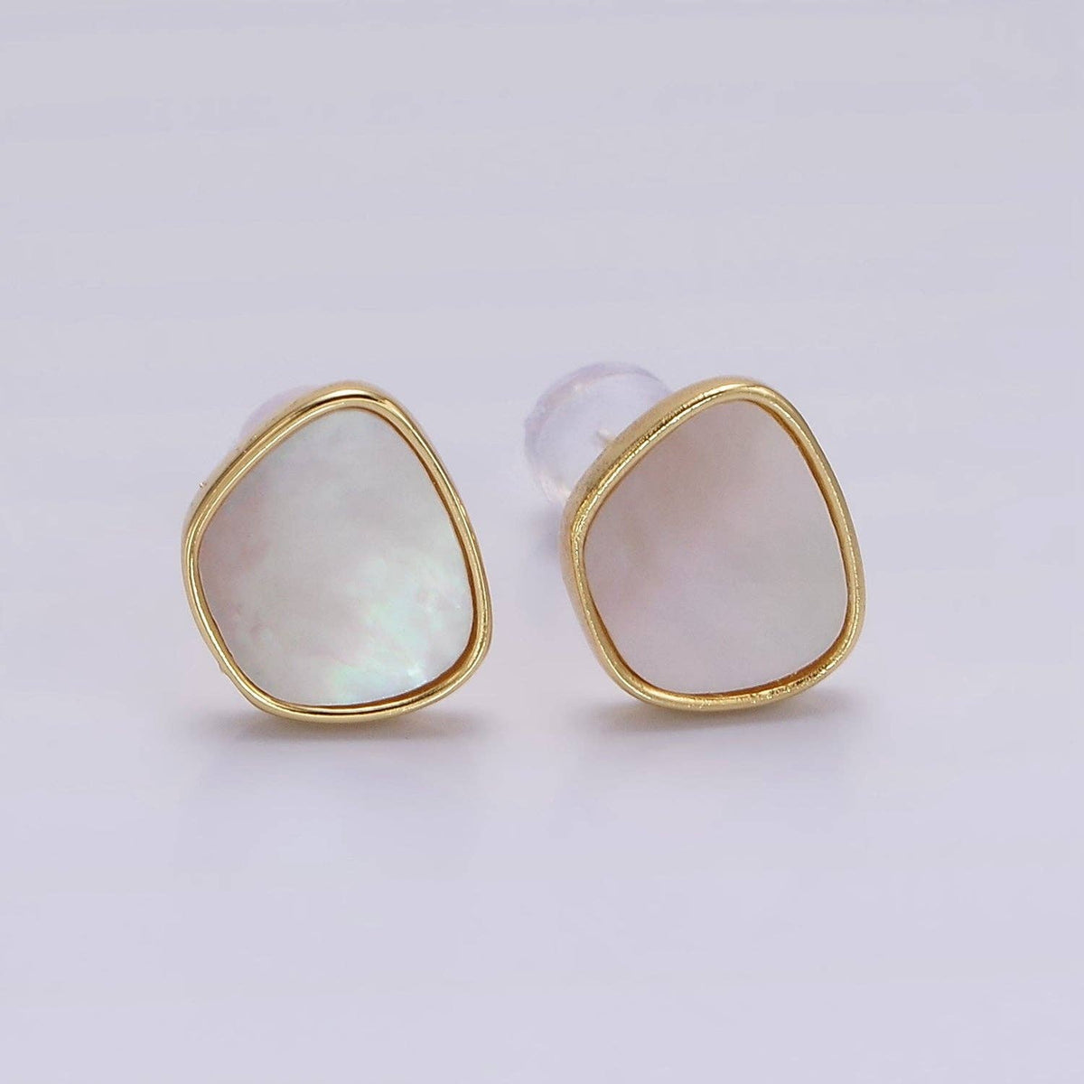 Shell Pearl Bezel Earrings - Cloth + Cabin