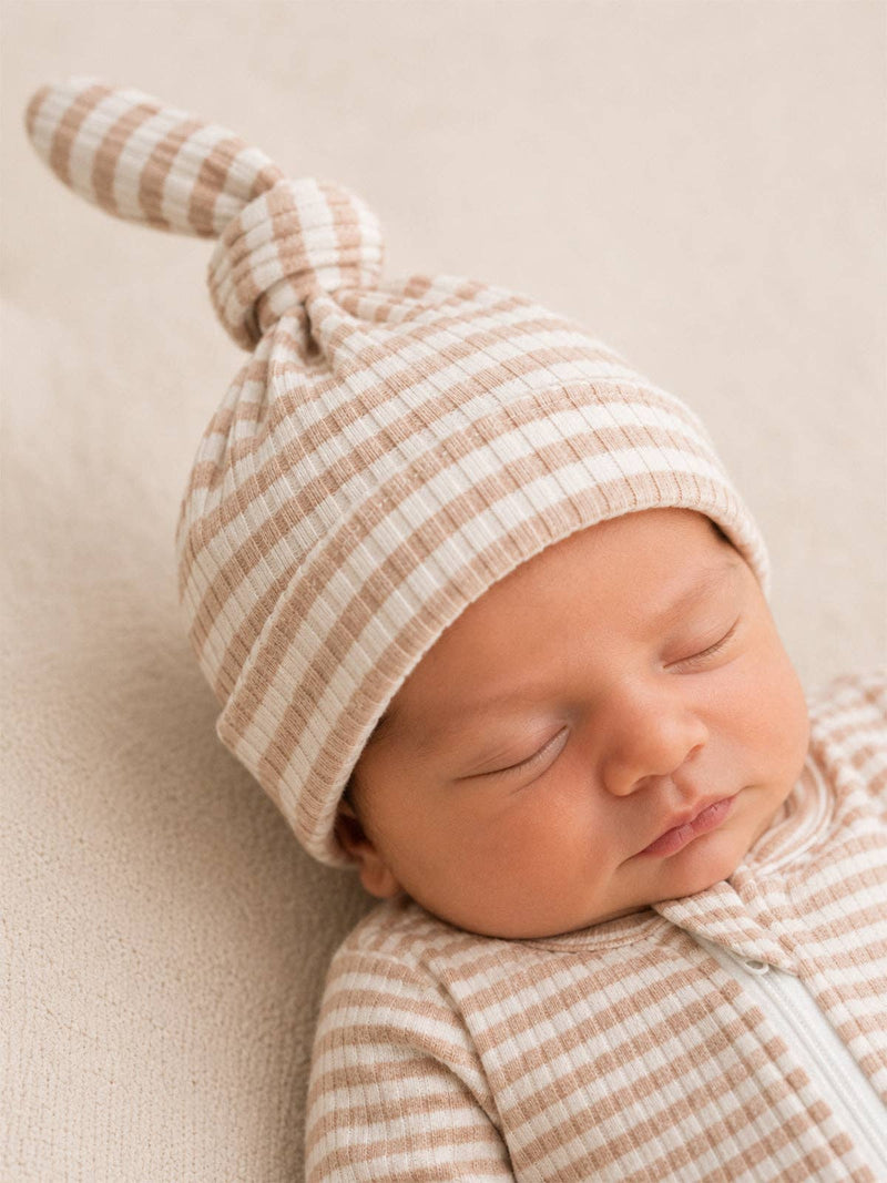 Tan Stripe / Ribbed Beanie