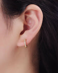 15mm Micro Paved Huggie Earrings