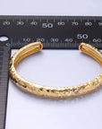 24K Gold Filled CZ Dotted Hammered Cuff Bracelet