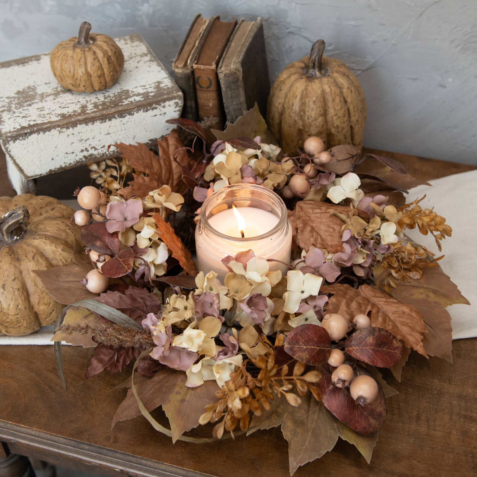 17" Maple Leaf + Berry Wreath - Cloth + Cabin