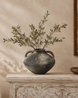 Rustic Dark Gray Ceramic Vase