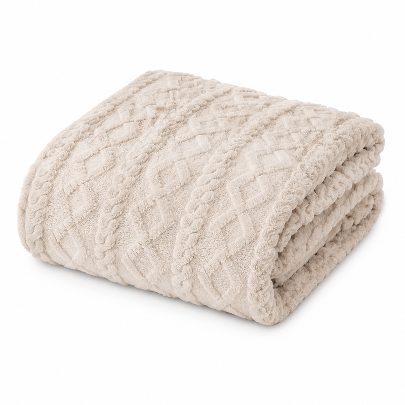 Cable Knit Soft Throw Blanket