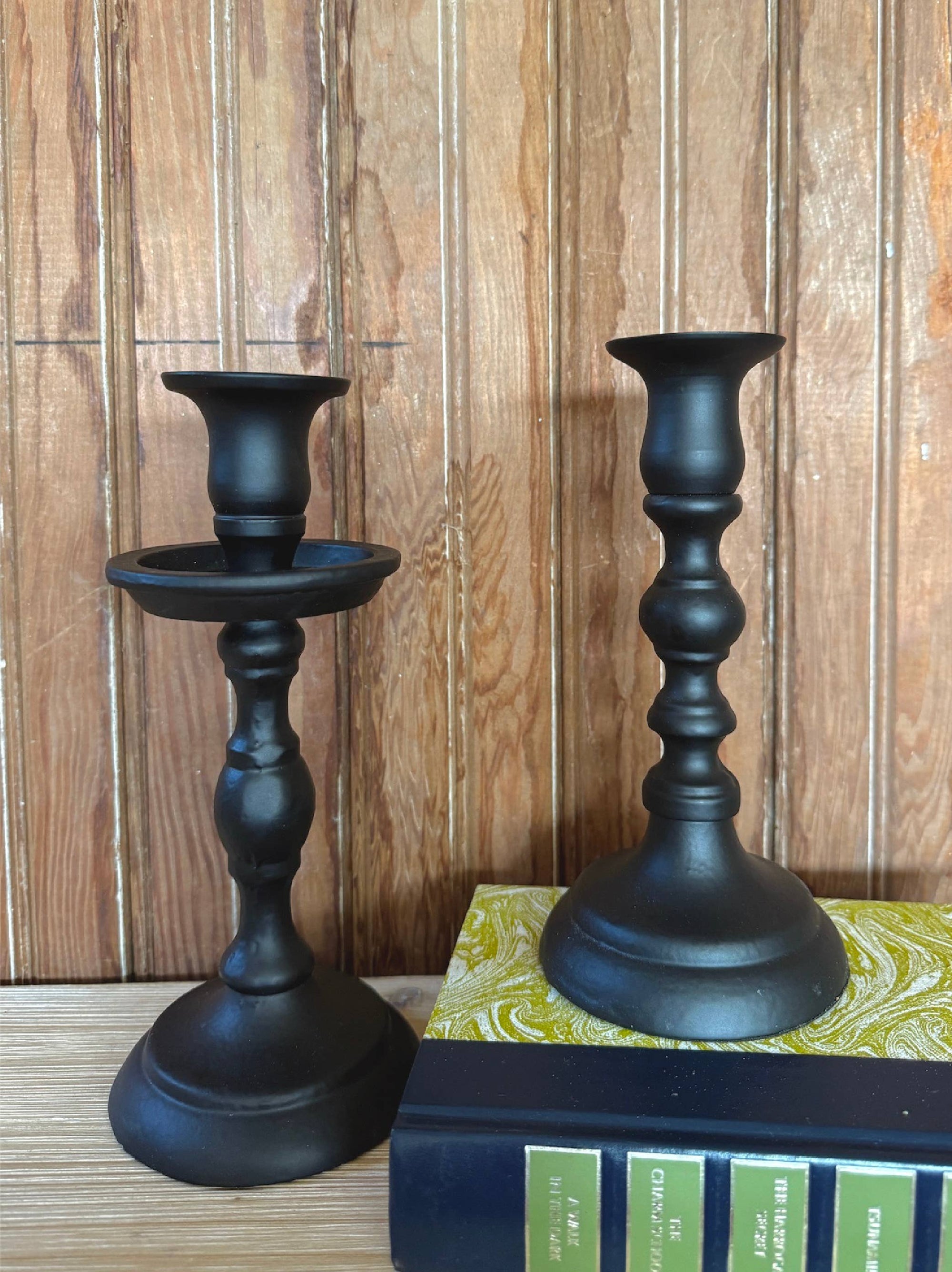 Black Empire Taper Candle Holder Small