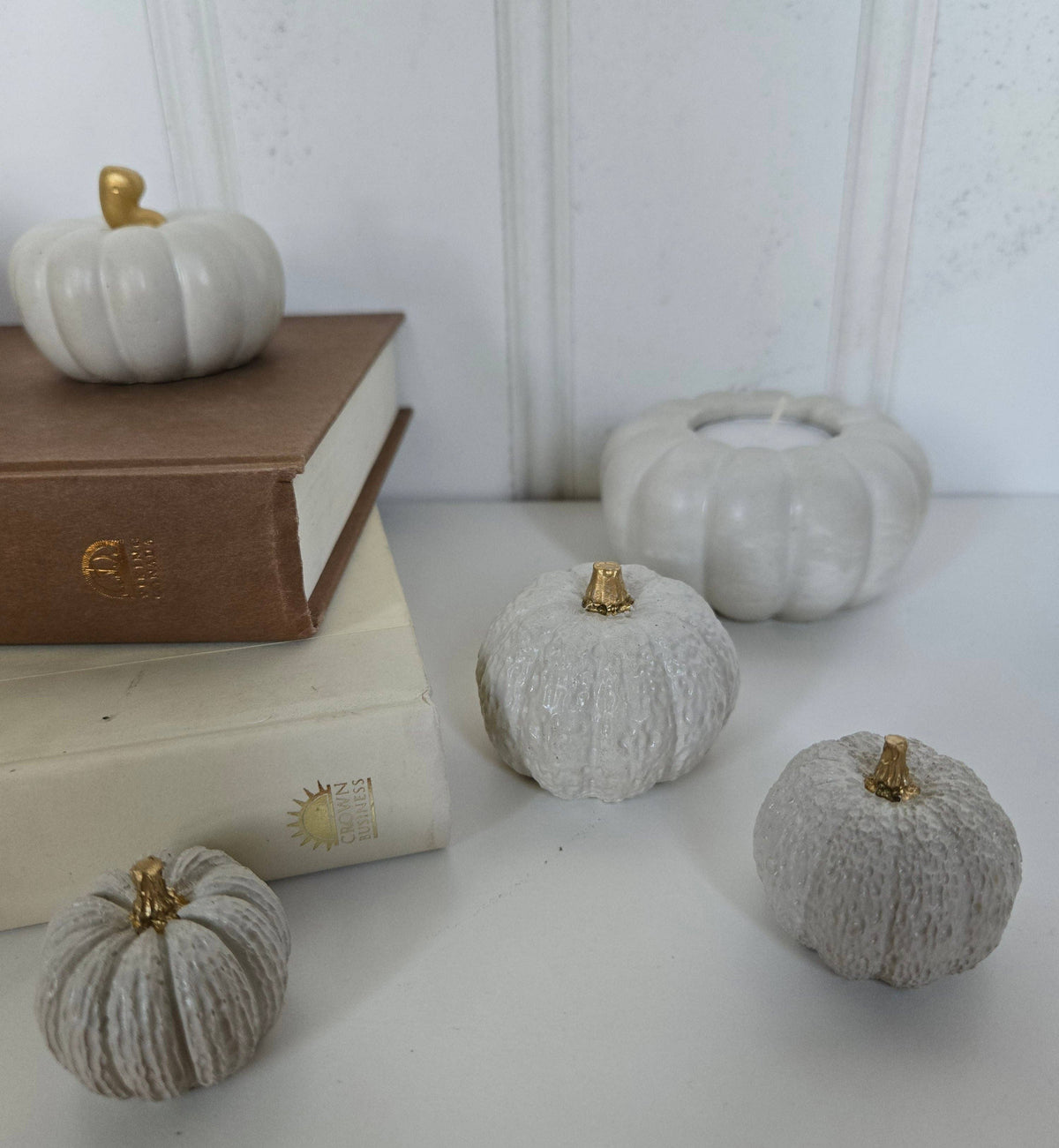 Concrete Pumpkins /  White - Cloth + Cabin