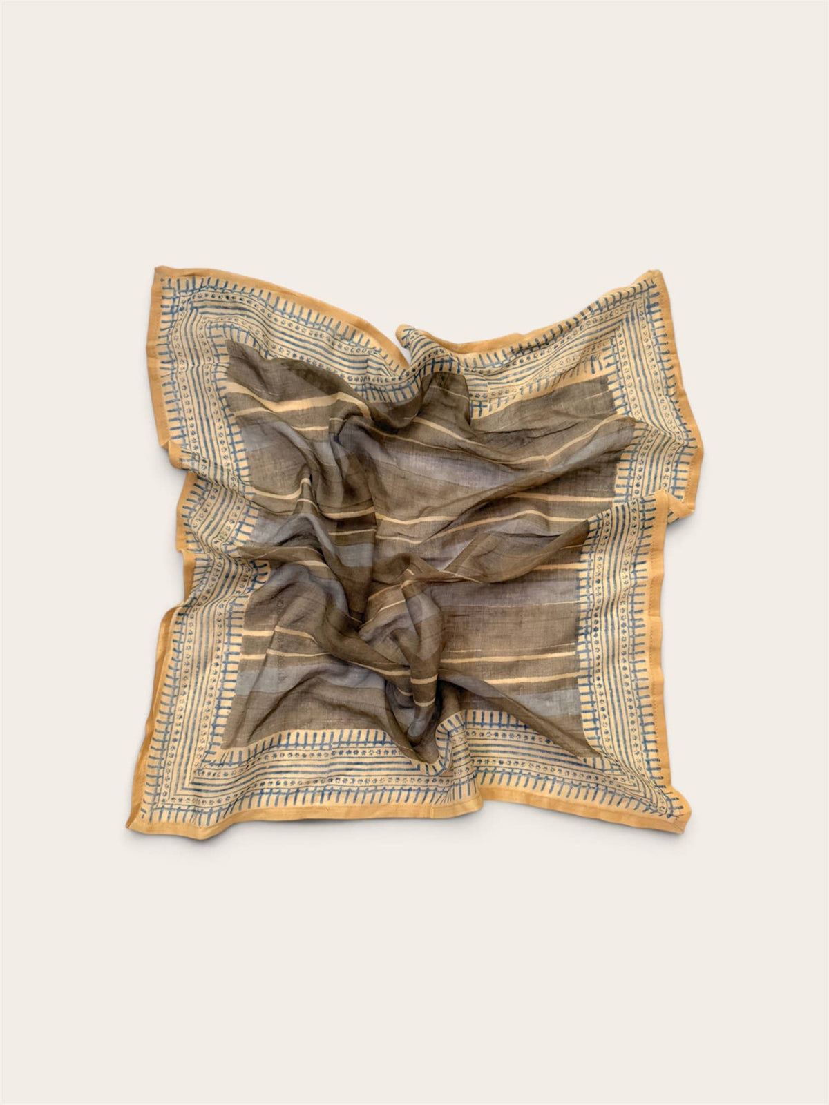 Rocky Road Hand Block Print Cotton Bandana Scarf