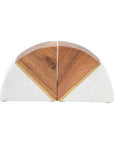 Marble Wood and Brass Bookends / Set of 2 - Cloth + Cabin