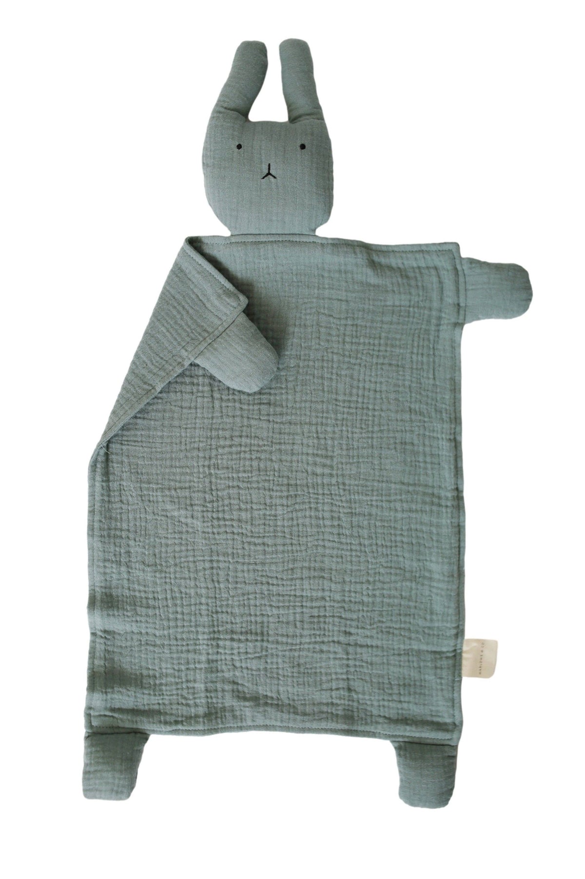 Organic Cotton Muslin Sage Bunny Lovey Blanket  - Cloth + Cabin