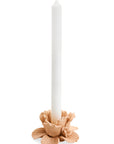Candle Holder Ceramic Flower Shape Misty Pink