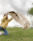 Mel Farmhouse Plaid Oversized Throw Side Fringe