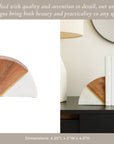 Marble Wood and Brass Bookends / Set of 2 - Cloth + Cabin