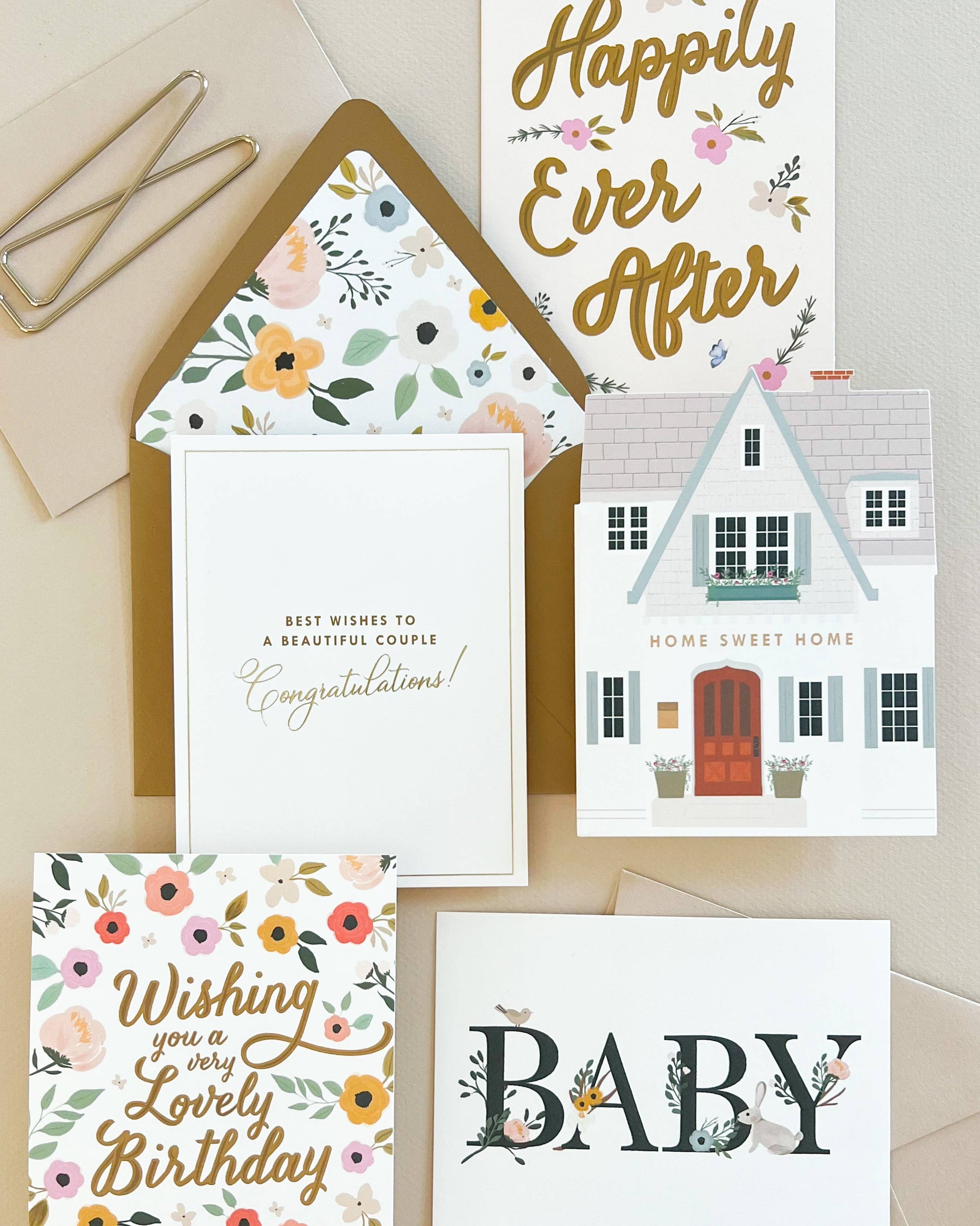 Happily Ever After Wedding Greeting Card - Cloth + Cabin