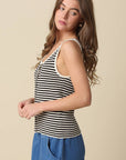 Eden Striped Button-Front Tank