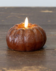 3" Bronze LED Pumpkin Candle - Cloth + Cabin