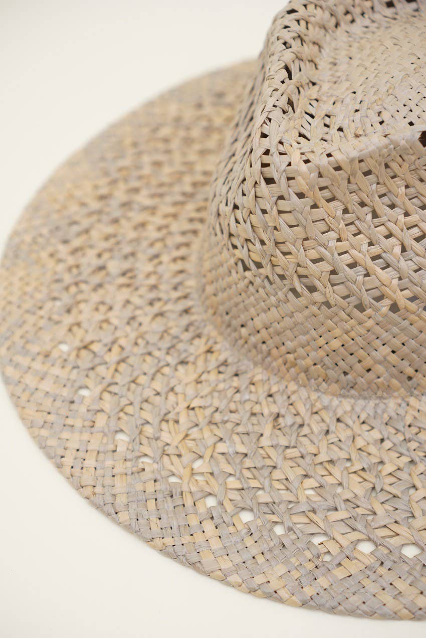 SEIRA - Wide Brim Open Weave Straw Rancher Hat