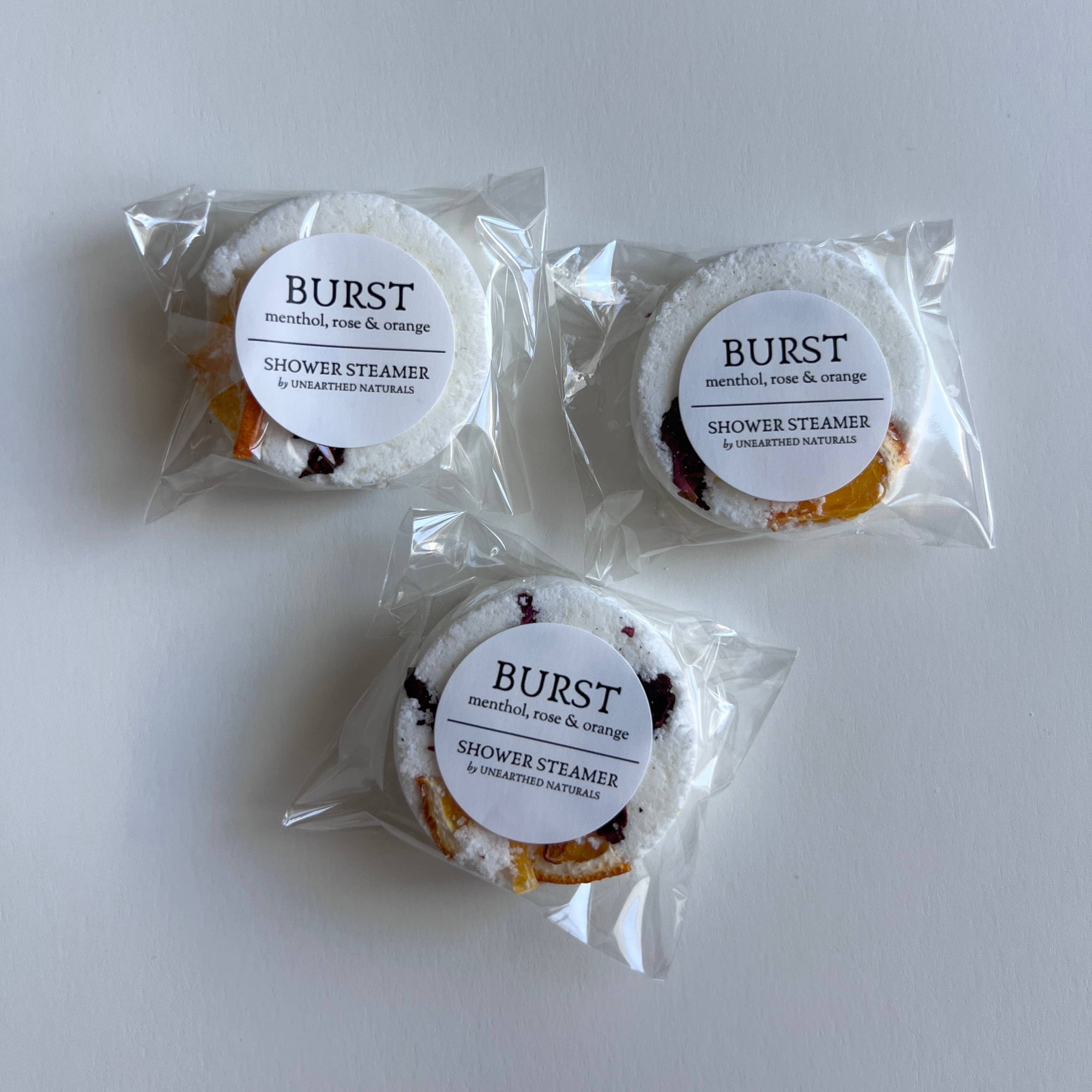 Burst - Menthol, Rose & Orange Shower Steamers - Cloth + Cabin