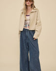 Ayla Stand Collar Drawstring Jacket