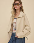 Ayla Stand Collar Drawstring Jacket