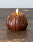 4" Bronze 3D Flame Tall Pumpkin Candle