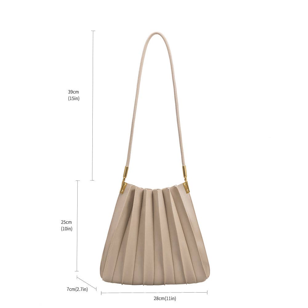 Carrie Tan Pleated Vegan Shoulder Bag - Cloth + Cabin