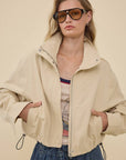 Ayla Stand Collar Drawstring Jacket