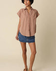 Natalya Sadie Gingham Button-Up Top