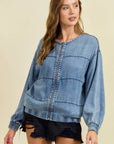 Lorena Denim Bomber Jacket