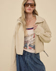 Ayla Stand Collar Drawstring Jacket