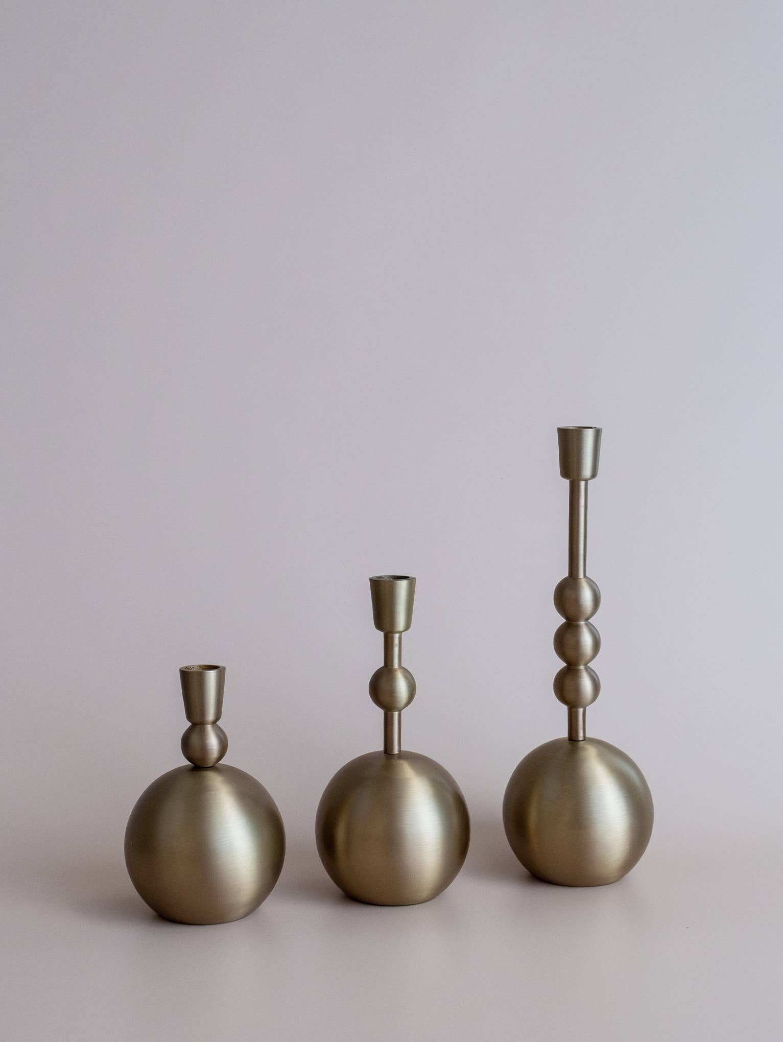 Large Stacked Orb Taper Candle Holder