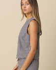 Elsie Gingham Sleeveless Button-Up Top