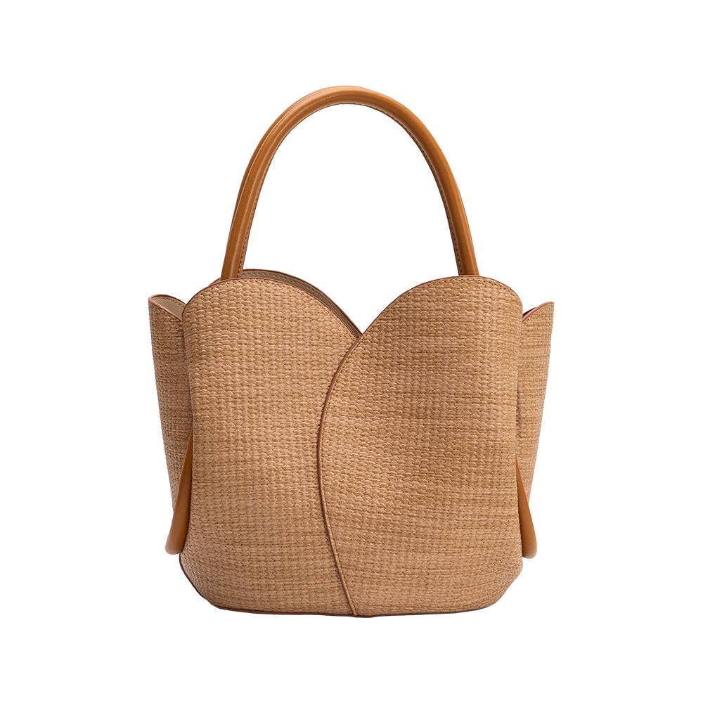 Tulip Raffia Embossed Recycled Top Handle - Cloth + Cabin