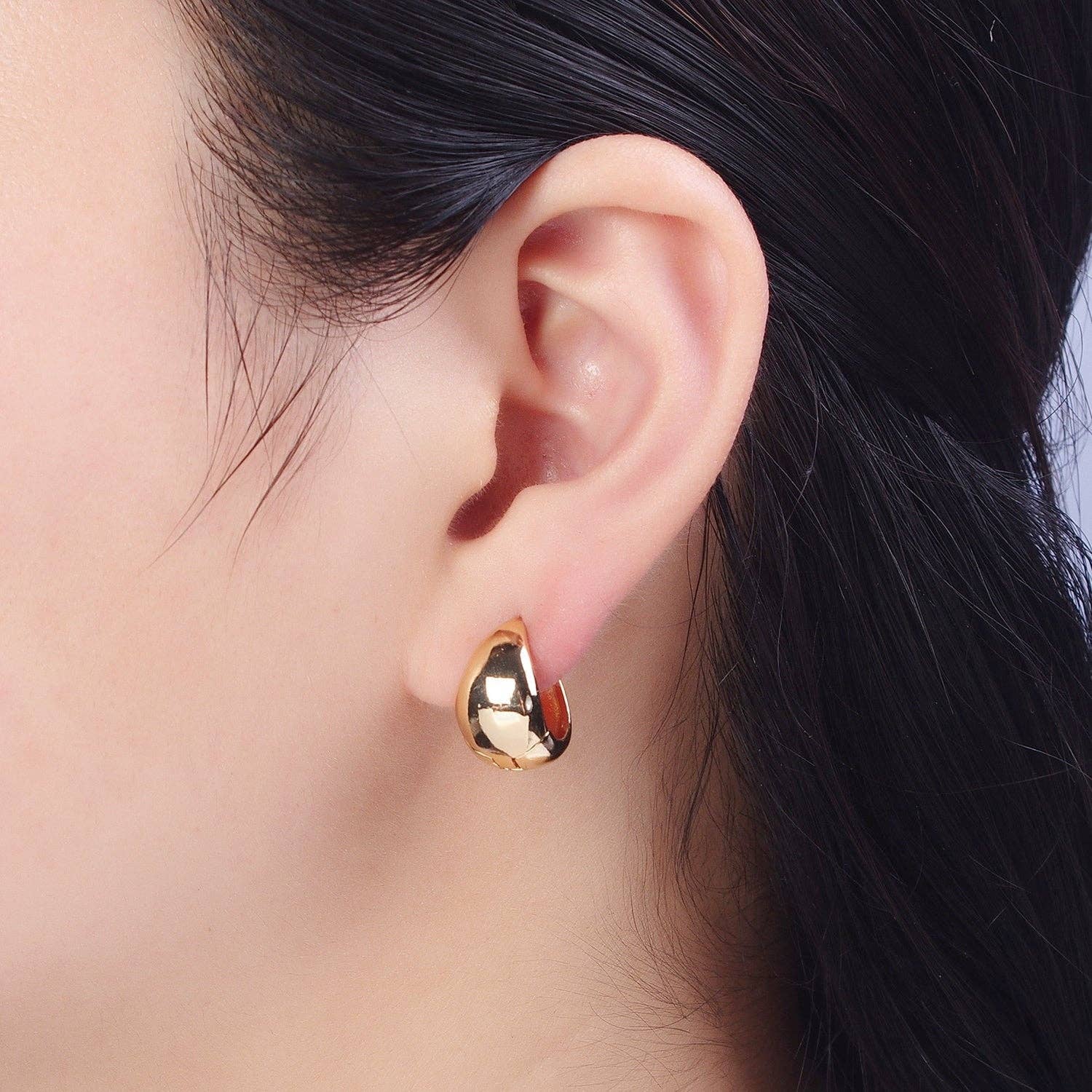Chubby Band Hoops Huggie Earrings - Cloth + Cabin