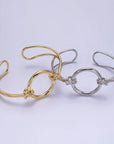 14K Gold Filled Round Circle Rope Tied Minimalist Cuff Bangle Bracelet