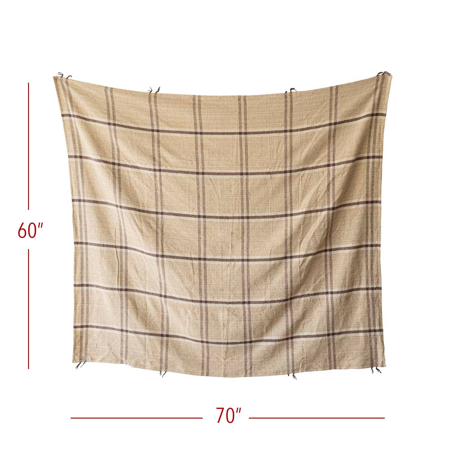 Mel Farmhouse Plaid Oversized Throw Side Fringe