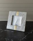 4x4 Photo Soren Beige Marble Picture Frame Brass Inlay
