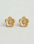 Floral Design Gemstone Drop Earrings