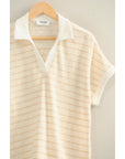 Kaylyn Striped V-Neck Collared Top - Cloth + Cabin