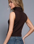 Aileen Sleeveless Turtle Neck Sweater Top
