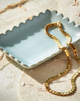 Scallop Rectangle Light Blue Trinket Dish