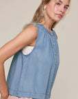 Ansley Denim Button Tank Top - Cloth + Cabin